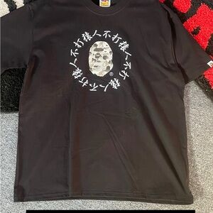 Bape Black Tee with Gray Graphic